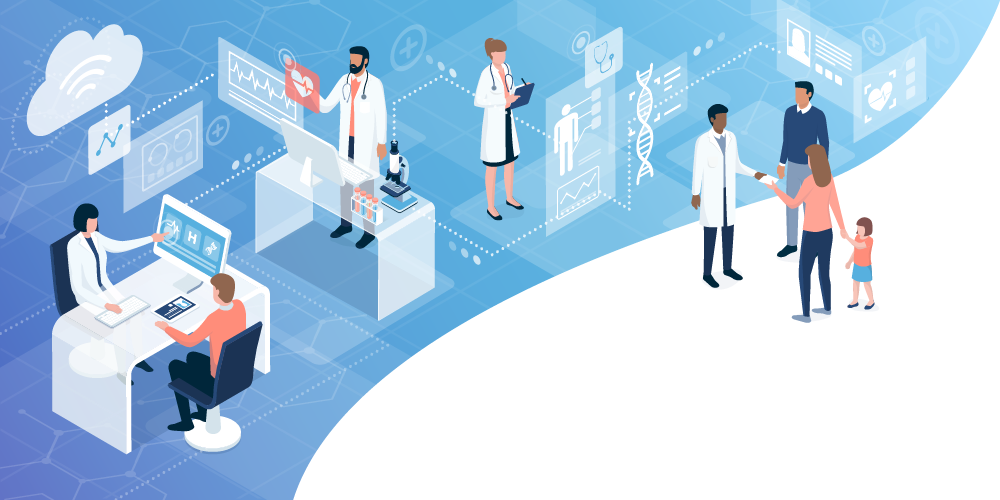 Medical staff collaborating